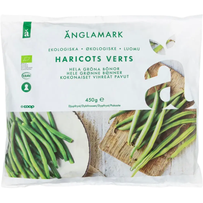 Änglamark kokonaiset vihreä pavut luomu 450 g pakaste Änglamark kokonaiset vihreä pavut luomu 450 g pakaste