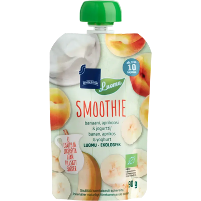 Rainbow smoothie banaani, aprikoosi & jogurtti luomu 90 g 10 kk Rainbow smoothie banaani, aprikoosi & jogurtti luomu 90 g 10 kk