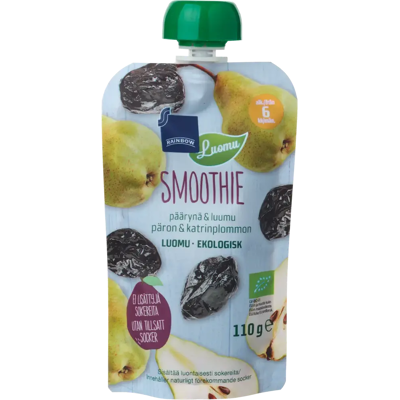 Rainbow smoothie päärynä & luumu luomu 110 g 6 kk Rainbow smoothie päärynä & luumu luomu 110 g 6 kk