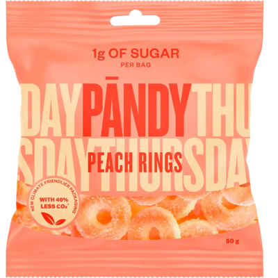 Pandy Persikan renkaita - Gel ja vaahtokarkit Pandy Persikan renkaita - Gel ja vaahtokarkit