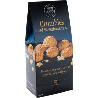 Fine Foods Juustokeksit - Västerbottensost Crumbles Original 75 g Fine Foods Juustokeksit - Västerbottensost Crumbles Original 75 g