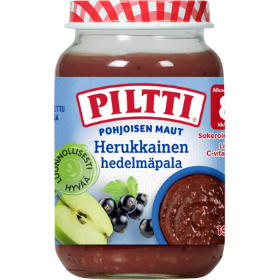 Piltti Pohjoisen maut 190g Herukkainen hedelmäpala 8kk Piltti Pohjoisen maut 190g Herukkainen hedelmäpala 8kk