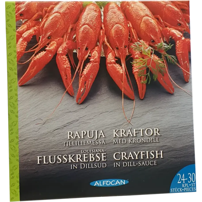 Alfocan rapuja tilliliemessä 24-30kpl pakaste Alfocan rapuja tilliliemessä 24-30kpl pakaste