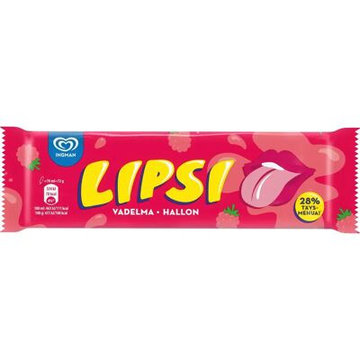 Ingman Lipsi Vadelma mehujääpuikko 70ml/72g Ingman Lipsi Vadelma mehujääpuikko 70ml/72g