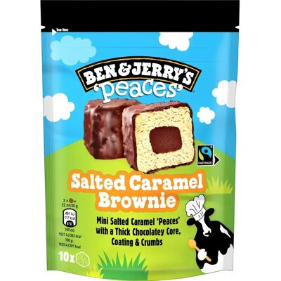 Ben & Jerry's Salted Caramel Brownie Peaces Jäätelö Monipakkaus 160ml/150g 10kpl Ben & Jerry's Salted Caramel Brownie Peaces Jäätelö Monipakkaus 160ml/150g 10kpl