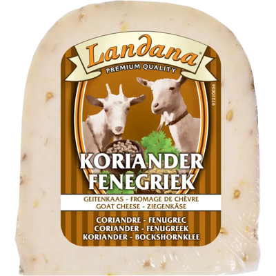 Landana vuohenjuusto korianteri & sarviapila, pala 200 g Landana vuohenjuusto korianteri & sarviapila, pala 200 g