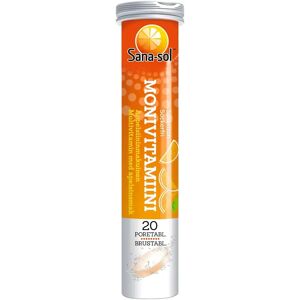 Sana-sol Monivitamiini sokeriton appelsiininmakuinen monivitamiiniporetabletti 20 poretablettia Sana-sol Monivitamiini sokeriton appelsiininmakuinen monivitamiiniporetabletti 20 poretablettia