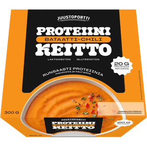 Juustoportti Proteiini-bataatti-chilikeitto 300g laktoositon gluteeniton Juustoportti Proteiini-bataatti-chilikeitto 300g laktoositon gluteeniton