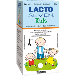 Lacto Seven Kids - Suomen probiootti Mansikka Vadelma 50 Tablettia Lacto Seven Kids - Suomen probiootti Mansikka Vadelma 50 Tablettia