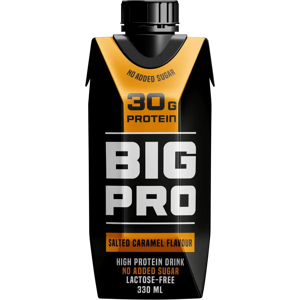Big Pro laktoositon suolainen karamelli proteiinijuoma 330 ml, UHT Big Pro laktoositon suolainen karamelli proteiinijuoma 330 ml, UHT