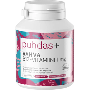 Puhdas+ Vahva B12-vitamiini 1 mg 60 vegekaps Puhdas+ Vahva B12-vitamiini 1 mg 60 vegekaps