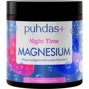 Puhdas+ Night Time Magnesiumjauhe mansikka-mustikka 80 g Puhdas+ Night Time Magnesiumjauhe mansikka-mustikka 80 g