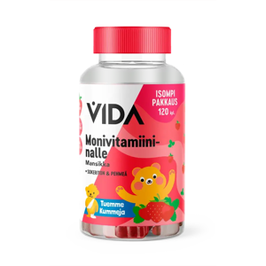 Vida Monivitamiininalle mansikka 120 kpl / 240 g Vida Monivitamiininalle mansikka 120 kpl / 240 g