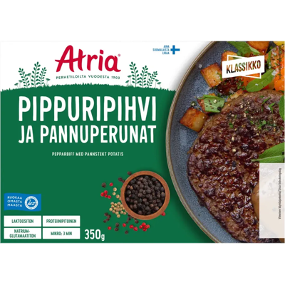 Atria Pippuripihvi ja Pannuperunat 350g Atria Pippuripihvi ja Pannuperunat 350g