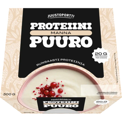 Juustoportti Proteiini-mannapuuro 300 g Juustoportti Proteiini-mannapuuro 300 g