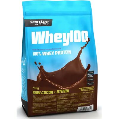 Sportlife Nutrition Whey100 700g raakakaakao heraproteiinijauhe Sportlife Nutrition Whey100 700g raakakaakao heraproteiinijauhe