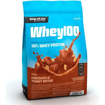 SportLife Nutrition Whey100 suklaa-maapähkinä proteiinijauhe SportLife Nutrition Whey100 suklaa-maapähkinä proteiinijauhe