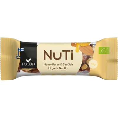 Foodin NUTI, Honey, Pecan & Sea Salt, Luomu, 35g Foodin NUTI, Honey, Pecan & Sea Salt, Luomu, 35g