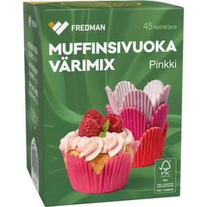 Fredman muffinssivuoka värimix pinkki 45 kpl Fredman muffinssivuoka värimix pinkki 45 kpl