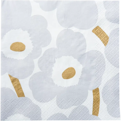 Marimekko Unikko harmaa lautasliina 20kpl/24cm Marimekko Unikko harmaa lautasliina 20kpl/24cm