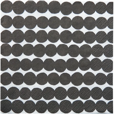 Marimekko Räsymatto mustavalkoinen lautasliina 20kpl/24cm Marimekko Räsymatto mustavalkoinen lautasliina 20kpl/24cm