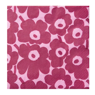 Marimekko Mini Unikko pinkkipinkki lautasliina 20kpl/24cm Marimekko Mini Unikko pinkkipinkki lautasliina 20kpl/24cm
