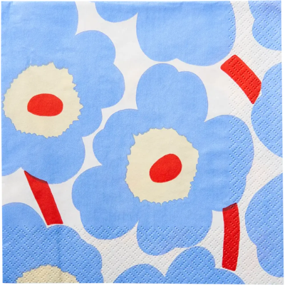 Marimekko Unikko sinioranssi lautasliina 20kpl/33cm Marimekko Unikko sinioranssi lautasliina 20kpl/33cm