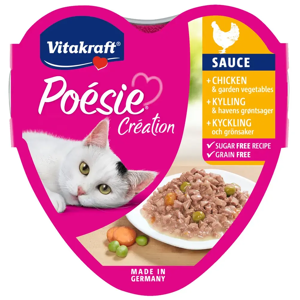 Vitakraft Poésie® Création Kissan märkäruoka, kanaa ja kasviksia kastikkeessa 85g Vitakraft Poésie® Création Kissan märkäruoka, kanaa ja kasviksia kastikkeessa 85g
