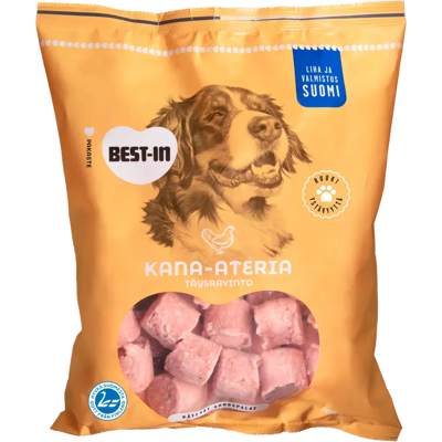 Best-In Kana-ateria Koiran Täysravinto Pakaste 1kg Best-In Kana-ateria Koiran Täysravinto Pakaste 1kg