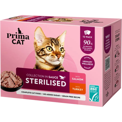 PrimaCat Classic Kissankulina - Kala / Kalkkuna - 12x85g PrimaCat Classic Kissankulina - Kala / Kalkkuna - 12x85g