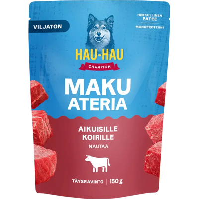 HHC Hau-Hau Champion Makuateria Aikuisille koirille nautaa 150 g HHC Hau-Hau Champion Makuateria Aikuisille koirille nautaa 150 g