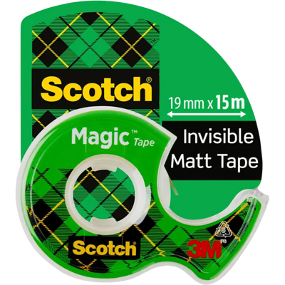 Scotch ® Magic™ Invisible -teippi, 19 mm x 15 m + käteen sopiva katkaisulaite Scotch ® Magic™ Invisible -teippi, 19 mm x 15 m + käteen sopiva katkaisulaite