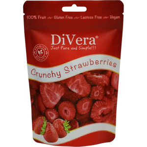 DiVera Just Pure and Simple!!! Pakastekuivattuja, viipaloituja mansikoita 20g DiVera Just Pure and Simple!!! Pakastekuivattuja, viipaloituja mansikoita 20g