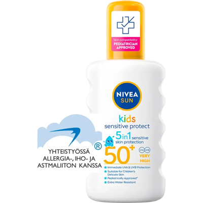 Nivea Kids Sensitive Protect & Play Aurinkosuihke SPF50+ - Läpinäkyvä Nivea Kids Sensitive Protect & Play Aurinkosuihke SPF50+ - Läpinäkyvä