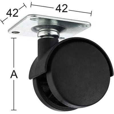 Habo kalustepyörä 1140 50mm kiinnityslevyllä 4kpl Habo kalustepyörä 1140 50mm kiinnityslevyllä 4kpl