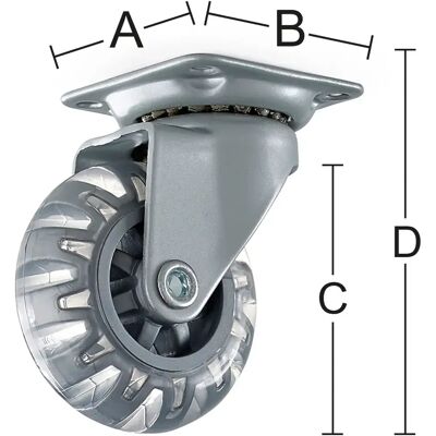 Habo kääntyvä kalustepyörä 4005 50mm kiinnityslevyllä Habo kääntyvä kalustepyörä 4005 50mm kiinnityslevyllä
