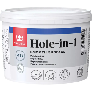 Tikkurila paikkauskitti Hole-in-1 500 ml valkoinen Tikkurila paikkauskitti Hole-in-1 500 ml valkoinen