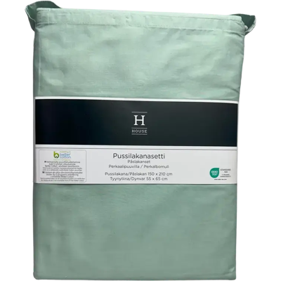 House pussilakanasetti Percale 150x210 cm vihreä House pussilakanasetti Percale 150x210 cm vihreä
