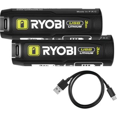 Ryobi 4V akkupaketti 2x 3,0 Ah USB Lithium RB4L30X2 Ryobi 4V akkupaketti 2x 3,0 Ah USB Lithium RB4L30X2