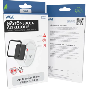 Wave 3D PMMA näytönsuoja, Apple Watch 42mm (Series 1, 2 & 3), Musta Kehys Wave 3D PMMA näytönsuoja, Apple Watch 42mm (Series 1, 2 & 3), Musta Kehys