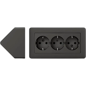 Schneider Electric Schneider Exxact pistorasia 3-osainen kulma, pinta-asennettava, antrasiitti Schneider Electric Schneider Exxact pistorasia 3-osainen kulma, pinta-asennettava, antrasiitti