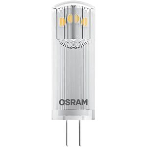 Osram LED PIN 1,8W/2700K 12V G4 ei-himmennettävä kirkaskupuinen LED-pienoislamppu. Kupu muovia. Valovirta 200 lm (vastaa 20 W:n hehkulamppua). Pakkaus sisältää kaksi lamppua.