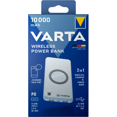 Varta 57913 Powerbank 10000mAh Langaton Valkoinen Varta 57913 Powerbank 10000mAh Langaton Valkoinen
