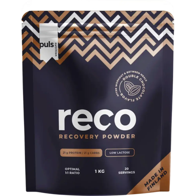 PULS RECO - 1kg - Suklaanmakuinen proteiini-hiilihydraattijuomajauhe PULS RECO - 1kg - Suklaanmakuinen proteiini-hiilihydraattijuomajauhe