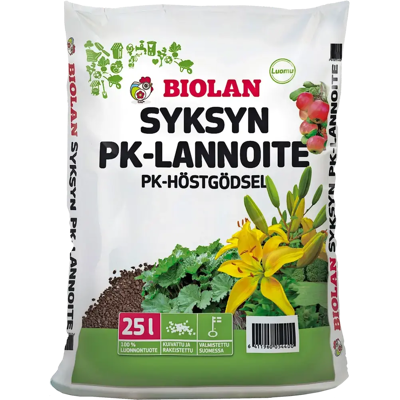 Biolan Syksyn PK-lannoite 25 L Biolan Syksyn PK-lannoite 25 L