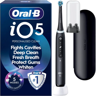 Oral-B iO5 Matt Black sähköhammasharja+matkakotelo+hammasharjateline Oral-B iO5 Matt Black sähköhammasharja+matkakotelo+hammasharjateline