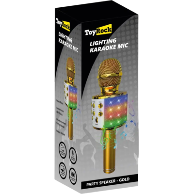 PartyFunLights Europe BV PFL Karaoke-mikrofoni Kulta - Bluetooth, 23cm, 6+ vuotta PartyFunLights Europe BV PFL Karaoke-mikrofoni Kulta - Bluetooth, 23cm, 6+ vuotta
