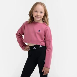 Adidas Girl'S Yoga Aeroready Cropped Sweatshirt - Pinkki - Size: 170, 140, 164, 152, 116, 128,