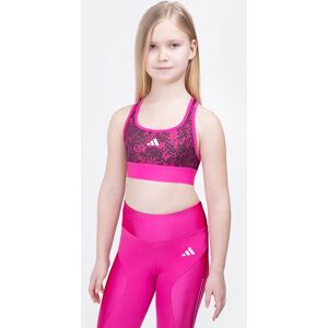 Adidas Girl'S Aeroready Powerreact Animal Print Padded Sports Bra - Pinkki