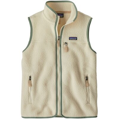 Patagonia W's Retro Pile Vest - Natural W/ellwood Green - Naiset - M Size: M Patagonia W's Retro Pile Vest - Natural W/ellwood Green - Naiset - M Size: M
